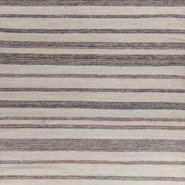 Carpet For Living room 6x9 Feet Grey and Black Wool and Viscose Rectangle Geometric and Stripes Rug