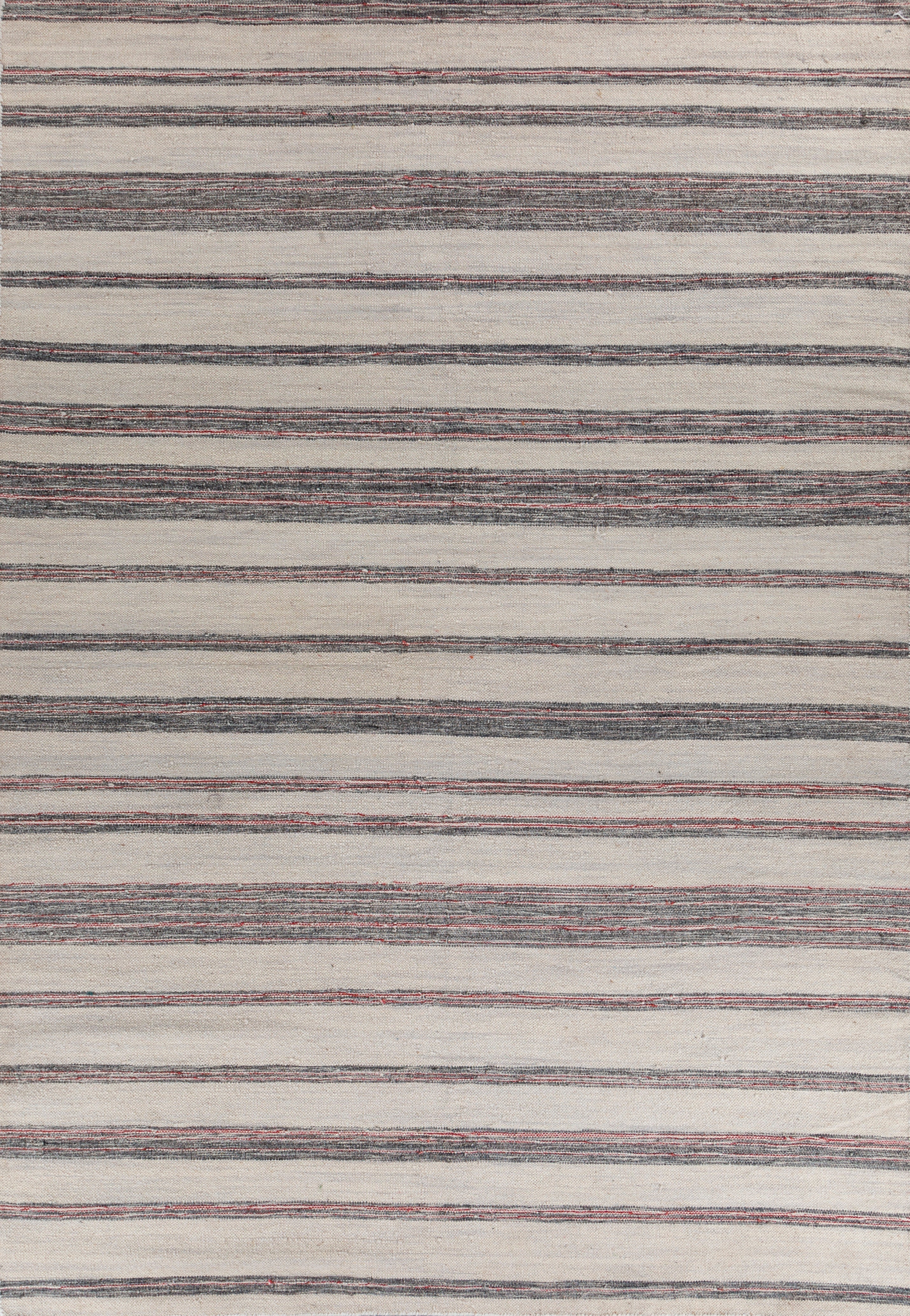Carpet For Living room 6x9 Feet Grey and Black Wool and Viscose Rectangle Geometric and Stripes Rug