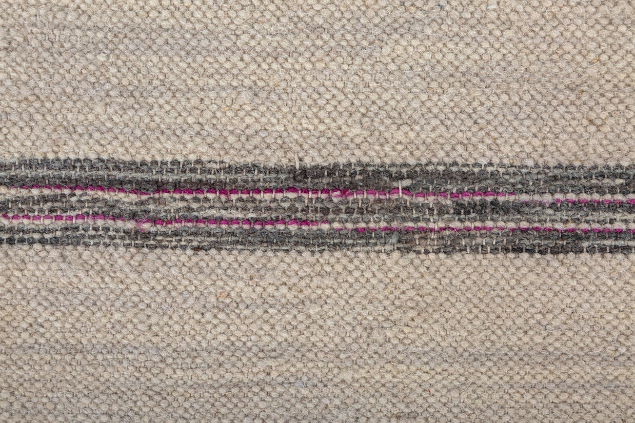 Carpet For Living room 6x9 Feet Grey and Black Wool and Viscose Rectangle Geometric and Stripes Rug