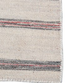 Carpet For Living room 6x9 Feet Grey and Black Wool and Viscose Rectangle Geometric and Stripes Rug