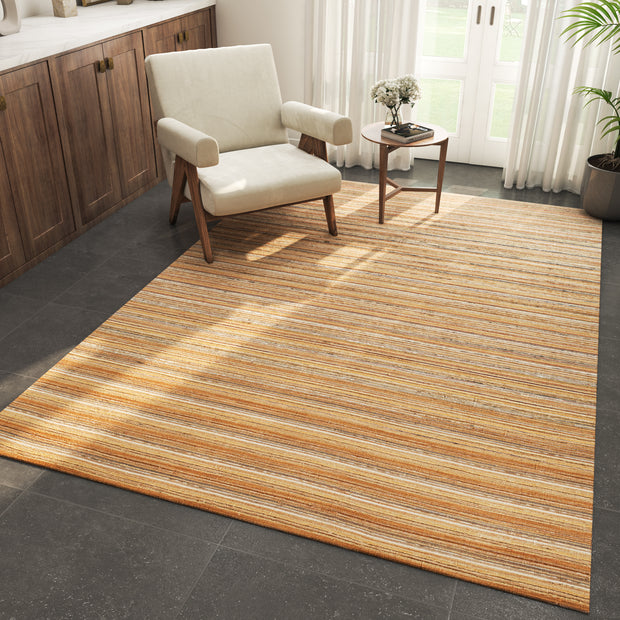 Carpet For Living room 6X9 Feet Red And Orange Wool & Viscose Rectangle Solid Rug