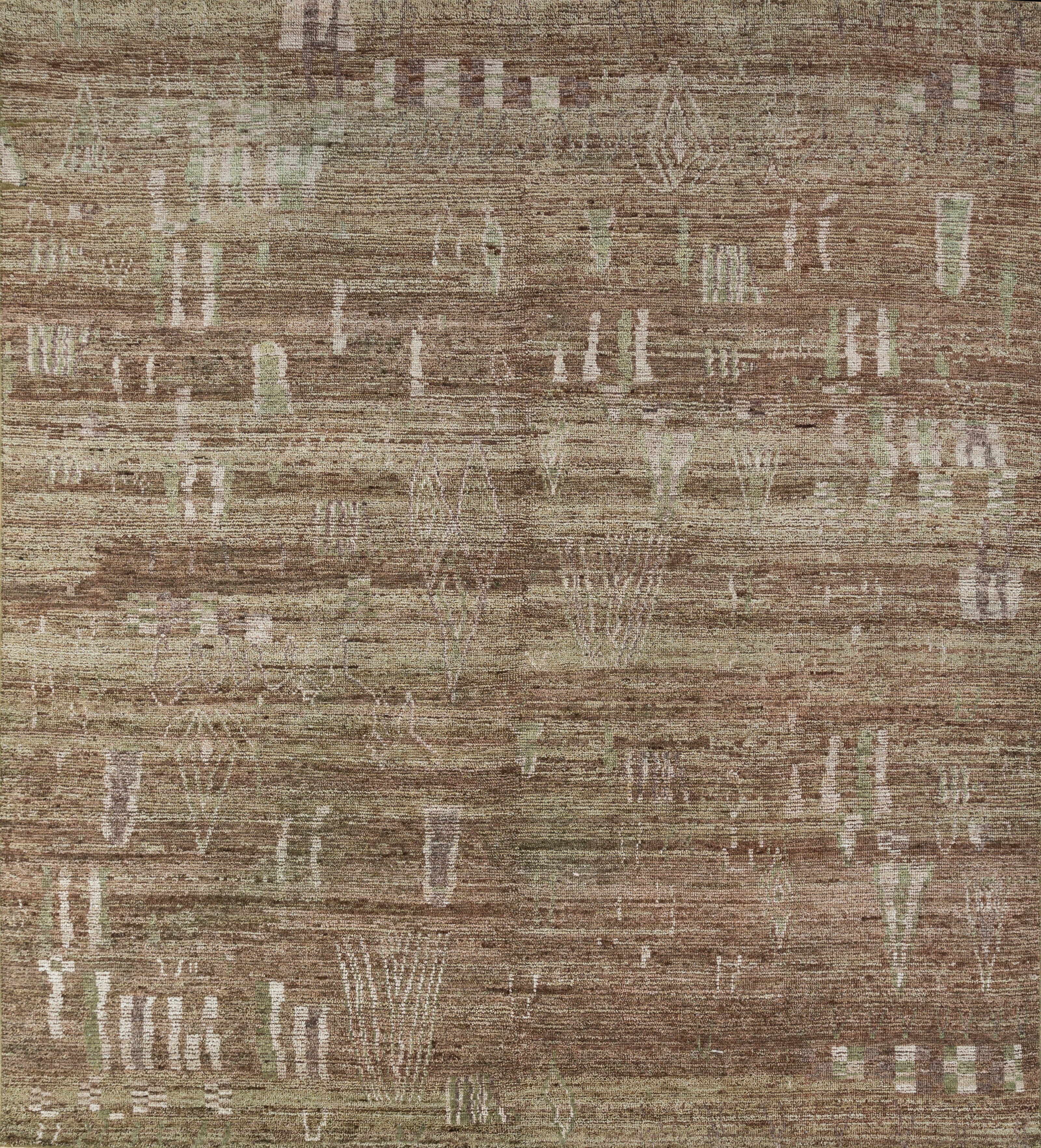 Carpet For Living room 8x10 Feet Green Wool Rectangle Moroccan and Tribal Rug