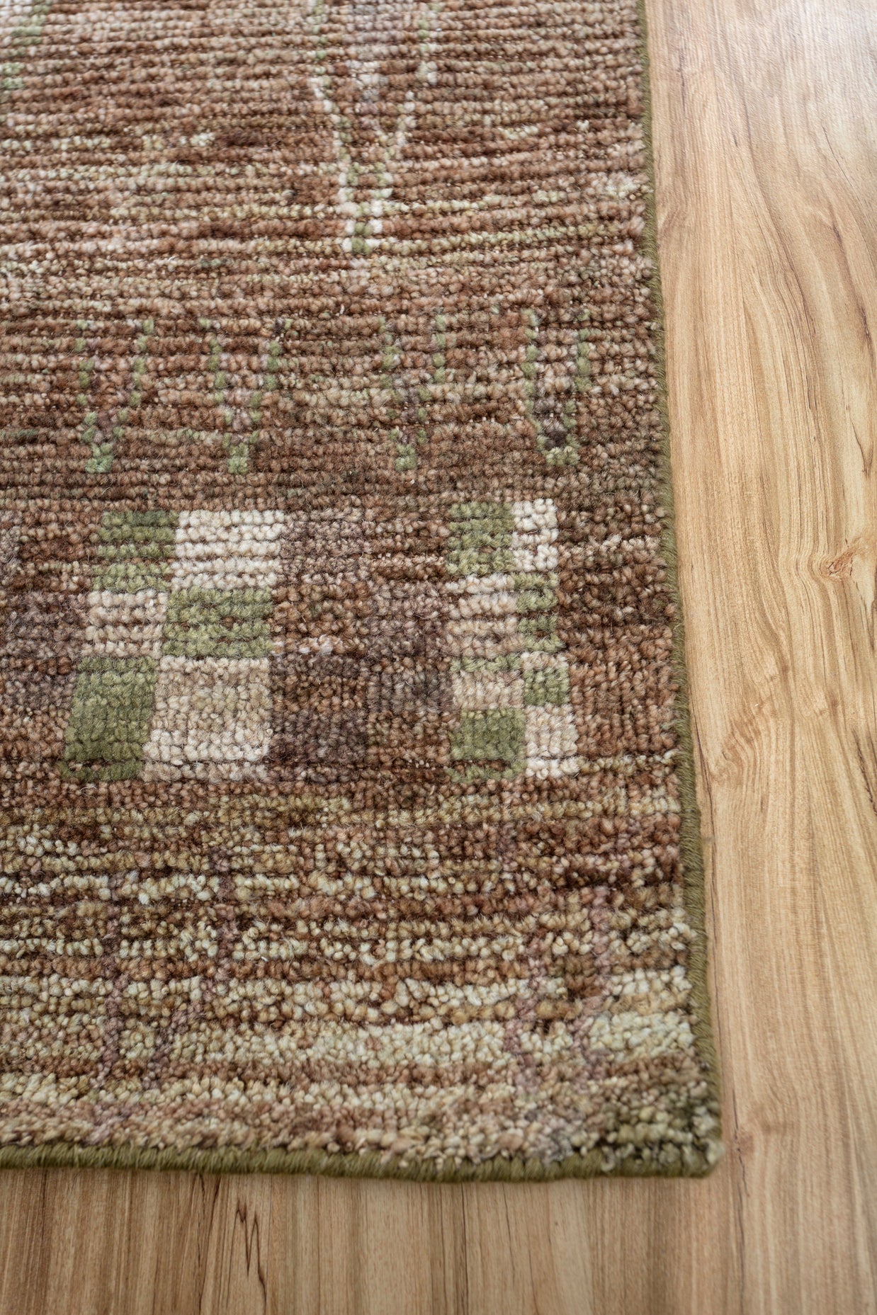 Carpet For Living room 8x10 Feet Green Wool Rectangle Moroccan and Tribal Rug