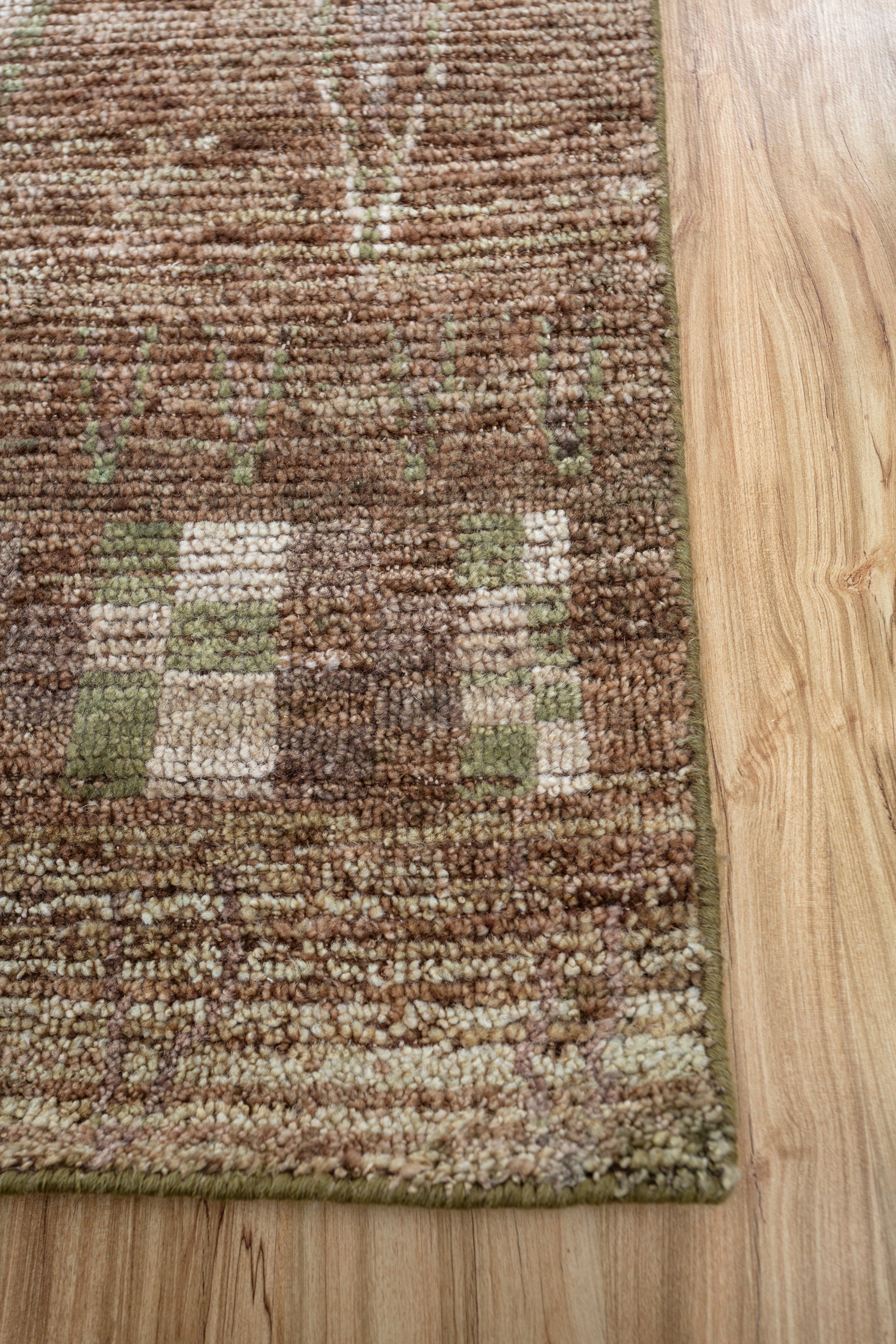 Carpet For Living room 8x10 Feet Green Wool Rectangle Moroccan and Tribal Rug