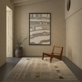 Carpet For Living room 8x10 Feet Beige and Brown Wool Rectangle Moroccan and Tribal Rug - I MEAN DESIGN