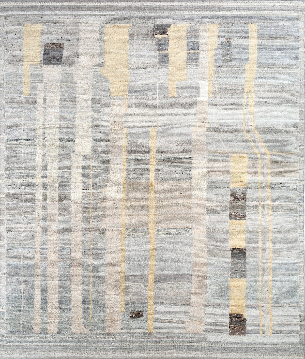 Carpet For Living room 8x10 Feet Beige and Brown Wool Rectangle Moroccan and Tribal Rug - I MEAN DESIGN