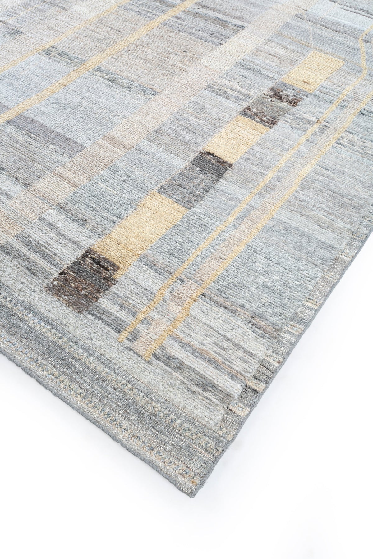 Carpet For Living room 8x10 Feet Beige and Brown Wool Rectangle Moroccan and Tribal Rug - I MEAN DESIGN