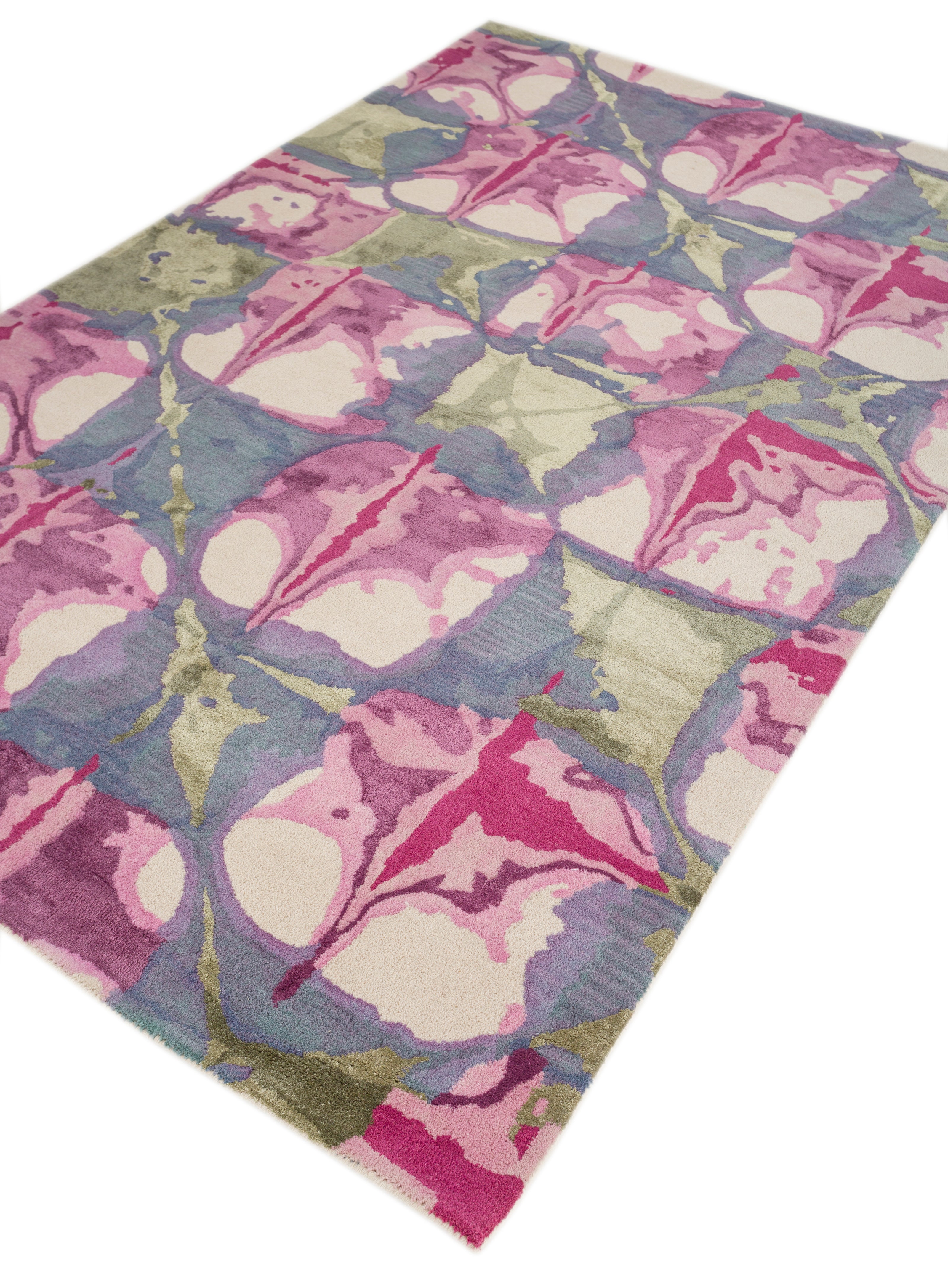 Carpet For Living room 5X8 Feet Ivory Wool & Viscose Rectangle Moroccan And Tribal Rug