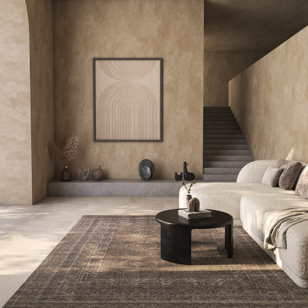 Carpet For Living room 8x10 Feet Grey and Black Wool Rectangle Vintage and Distressed Rug