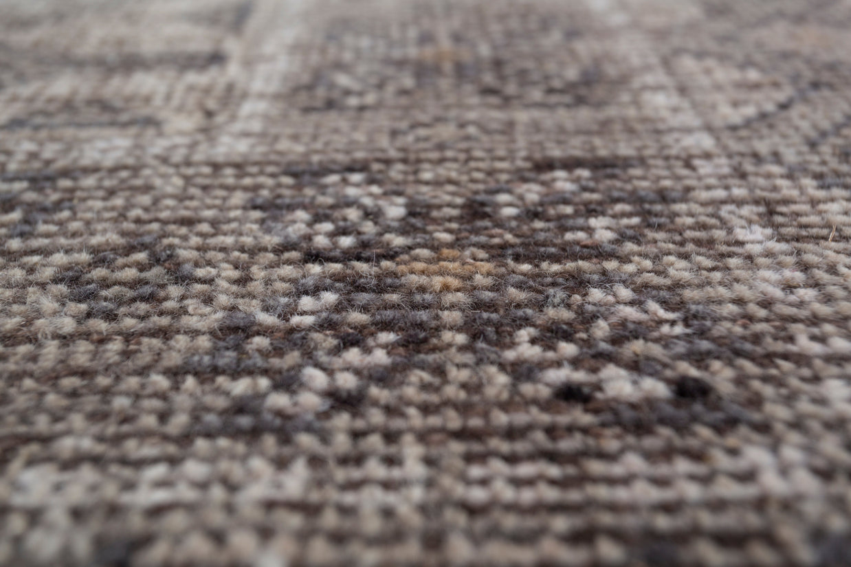 Carpet For Living room 8x10 Feet Grey and Black Wool Rectangle Vintage and Distressed Rug