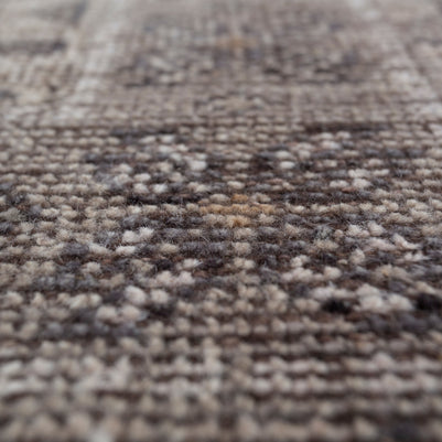 Carpet For Living room 8x10 Feet Grey and Black Wool Rectangle Vintage and Distressed Rug