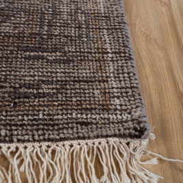 Carpet For Living room 8x10 Feet Grey and Black Wool Rectangle Vintage and Distressed Rug