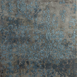 Carpet For Living room 4x6 Feet Grey And Black Wool and Viscose Rectangle Vintage and Distressed Rug