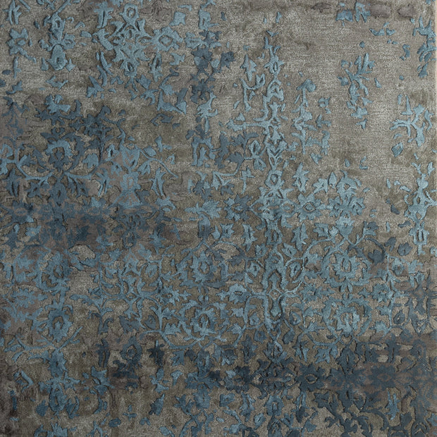 Carpet For Living room 4x6 Feet Grey And Black Wool and Viscose Rectangle Vintage and Distressed Rug