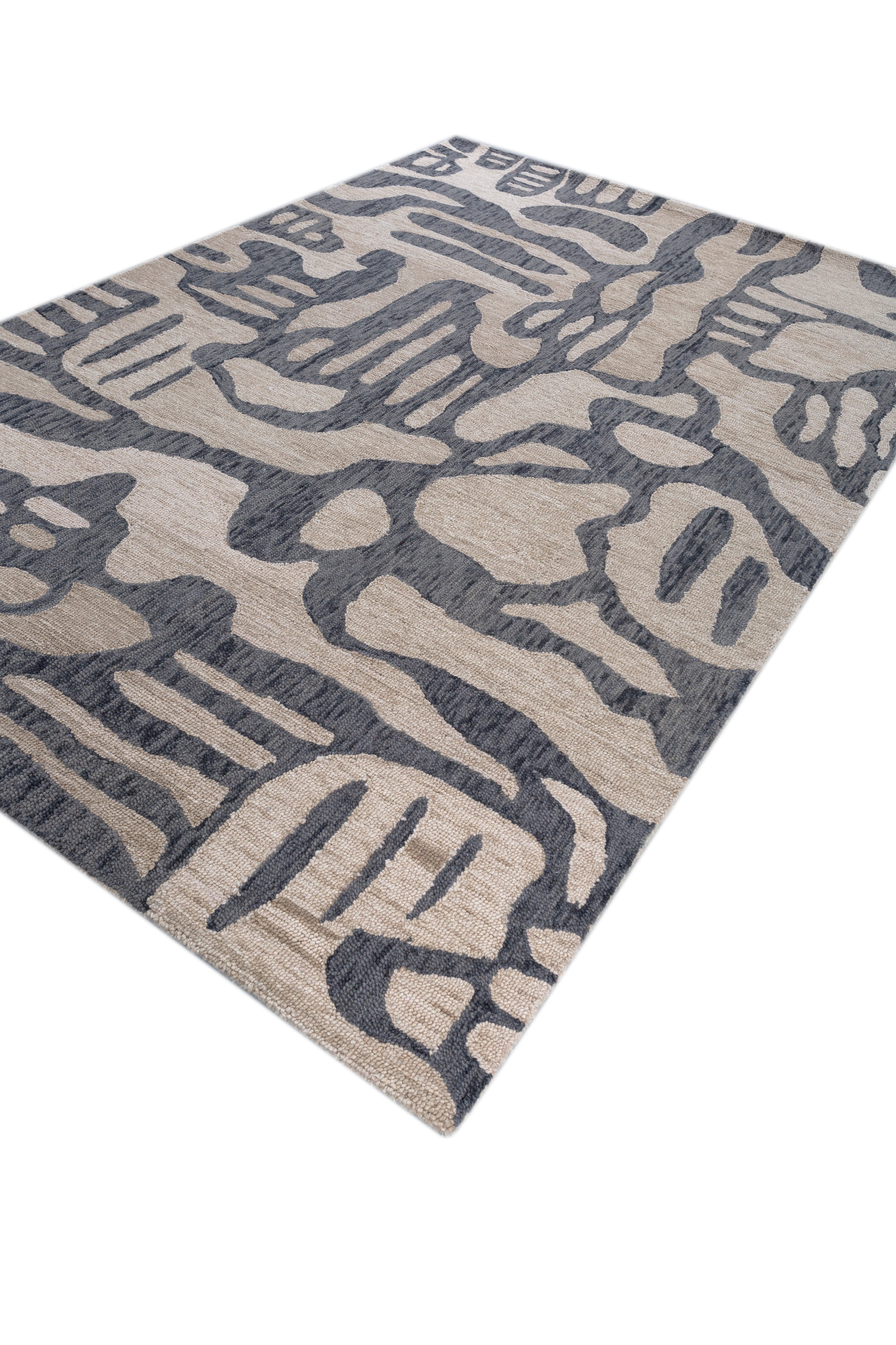 Carpet For Living room 6X9 Feet Beige And Brown Wool Rectangle Moroccan And Tribal Rug