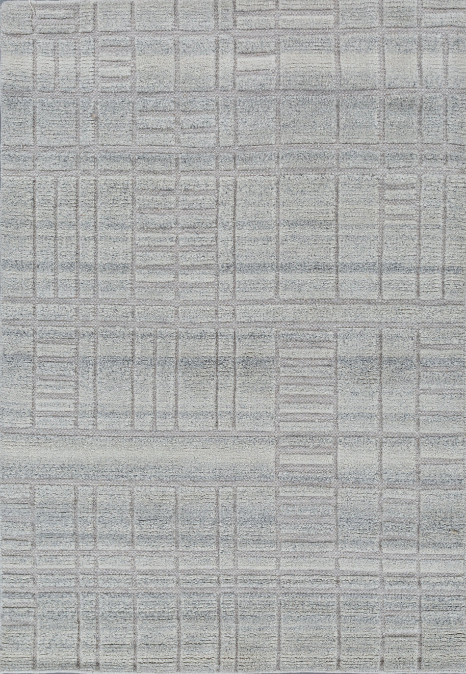Carpet For Living room 4X6 Feet Grey And Black Wool & Viscose Rectangle Moroccan And Tribal Rug - I MEAN DESIGN