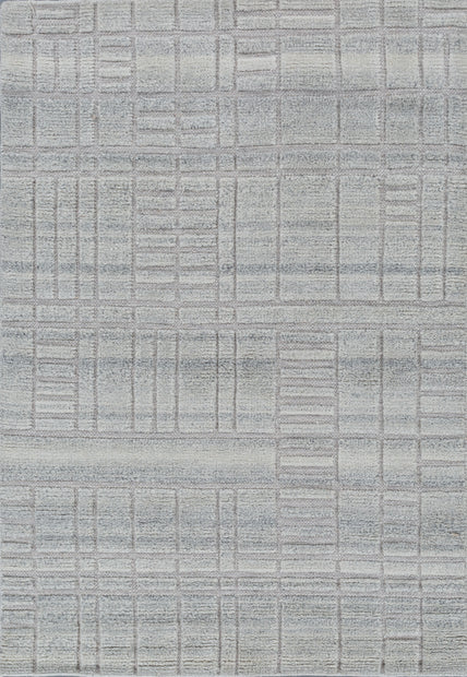 Carpet For Living room 4X6 Feet Grey And Black Wool & Viscose Rectangle Moroccan And Tribal Rug