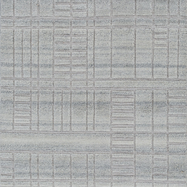 Carpet For Living room 4X6 Feet Grey And Black Wool & Viscose Rectangle Moroccan And Tribal Rug