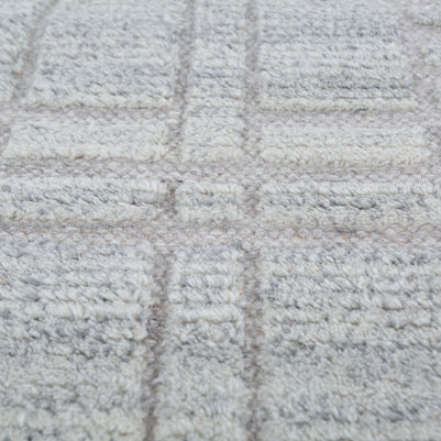 Carpet For Living room 4X6 Feet Grey And Black Wool & Viscose Rectangle Moroccan And Tribal Rug