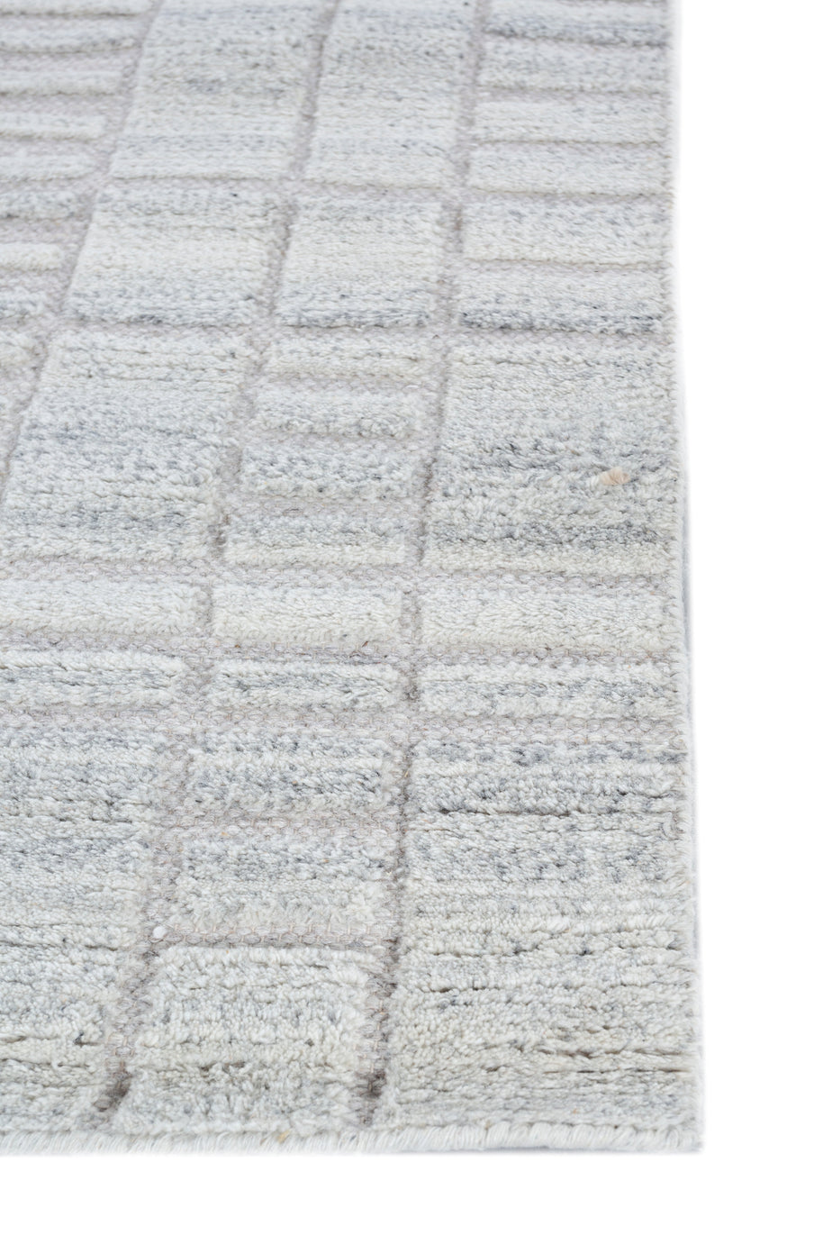 Carpet For Living room 4X6 Feet Grey And Black Wool & Viscose Rectangle Moroccan And Tribal Rug - I MEAN DESIGN