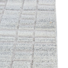 Carpet For Living room 4X6 Feet Grey And Black Wool & Viscose Rectangle Moroccan And Tribal Rug