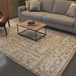 Carpet For Living room 2x3 Feet Grey and Black Wool And Viscose Rectangle Moroccan and Tribal Rug