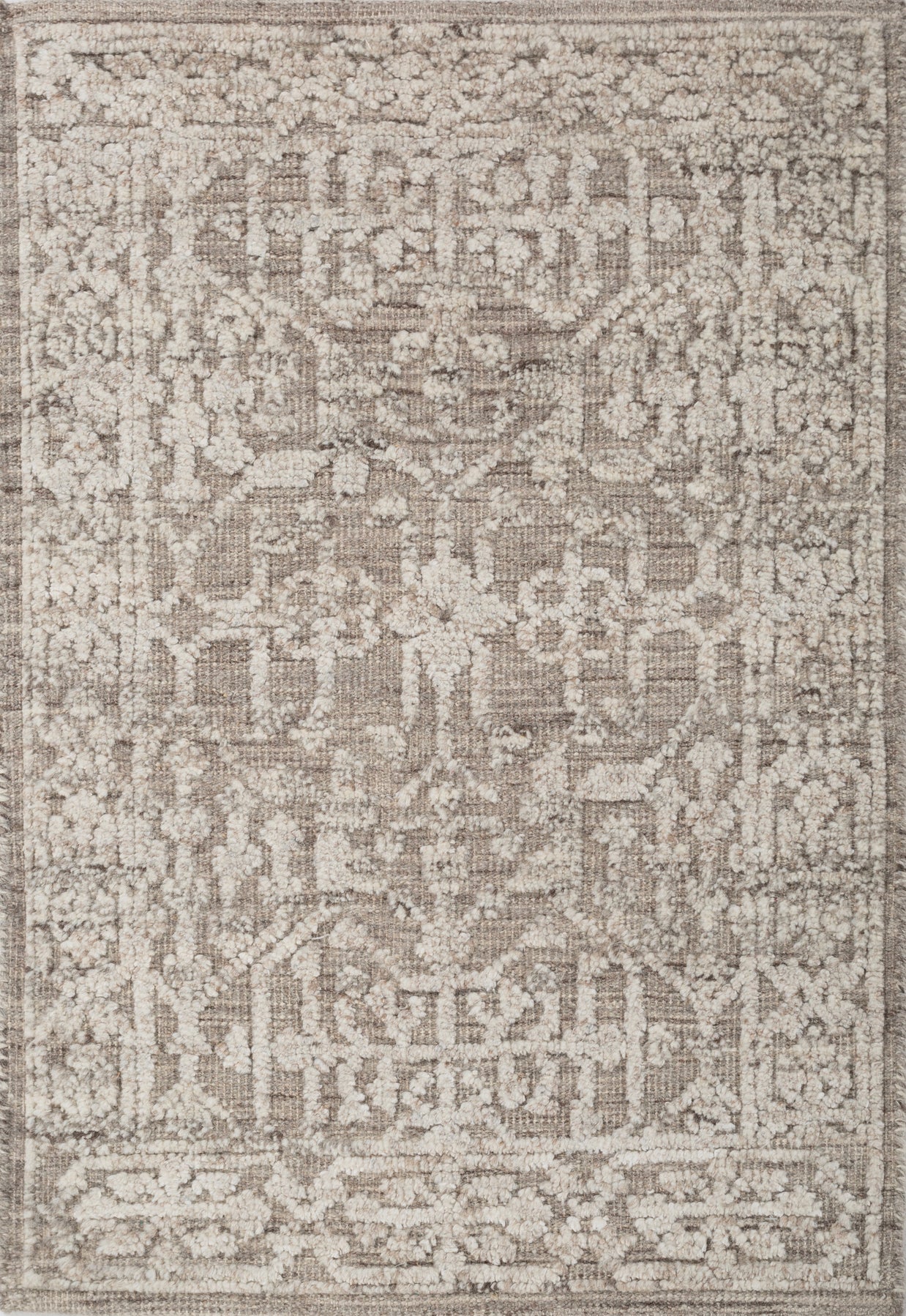 Carpet For Living room 2x3 Feet Grey and Black Wool And Viscose Rectangle Moroccan and Tribal Rug