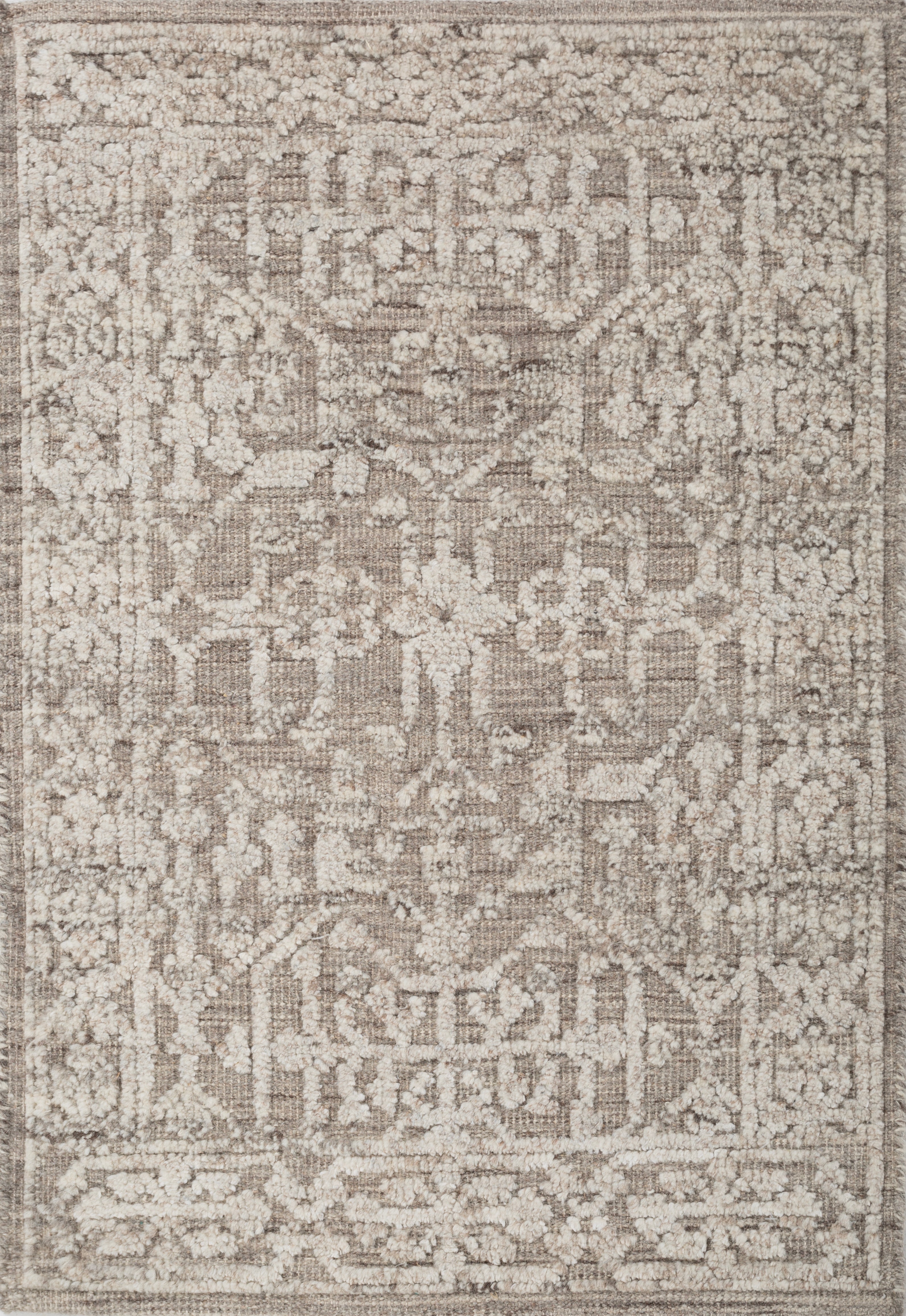 Carpet For Living room 2x3 Feet Grey and Black Wool And Viscose Rectangle Moroccan and Tribal Rug