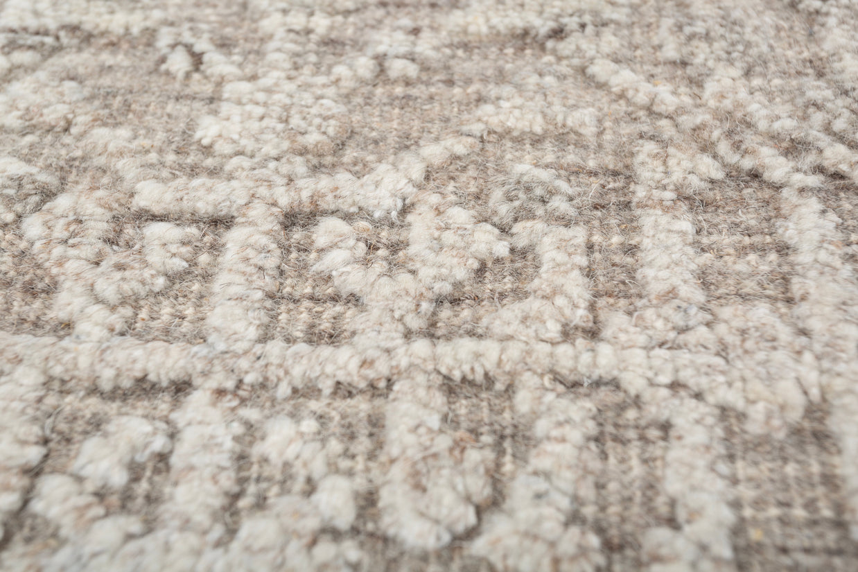 Carpet For Living room 2x3 Feet Grey and Black Wool And Viscose Rectangle Moroccan and Tribal Rug