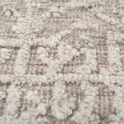 Carpet For Living room 2x3 Feet Grey and Black Wool And Viscose Rectangle Moroccan and Tribal Rug