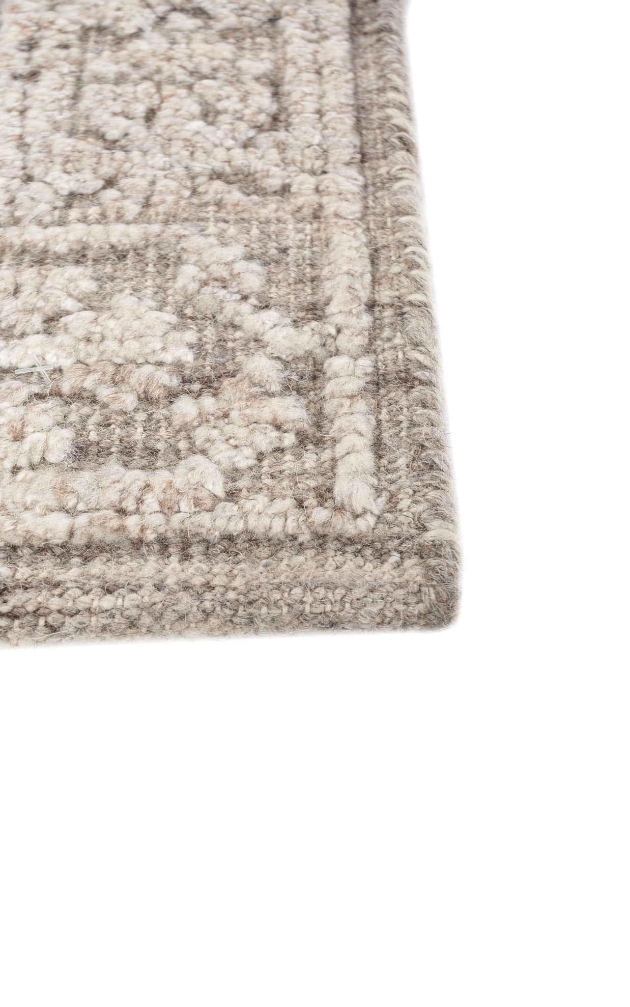 Carpet For Living room 2x3 Feet Grey and Black Wool And Viscose Rectangle Moroccan and Tribal Rug