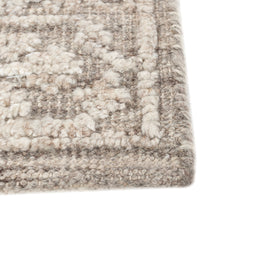 Carpet For Living room 2x3 Feet Grey and Black Wool And Viscose Rectangle Moroccan and Tribal Rug