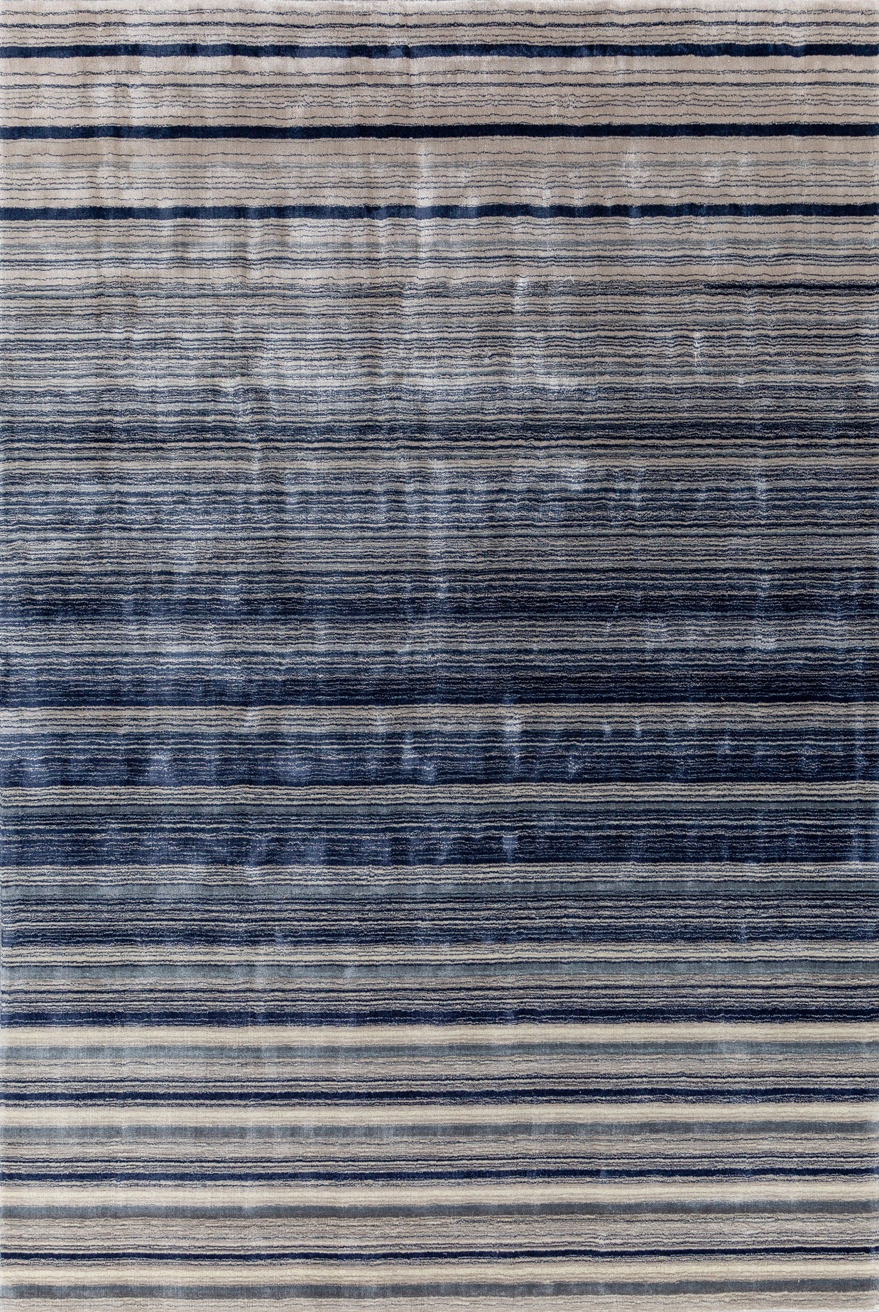 Carpet For Living room 6X9 Feet Blue Wool & Viscose Rectangle Solid Rug