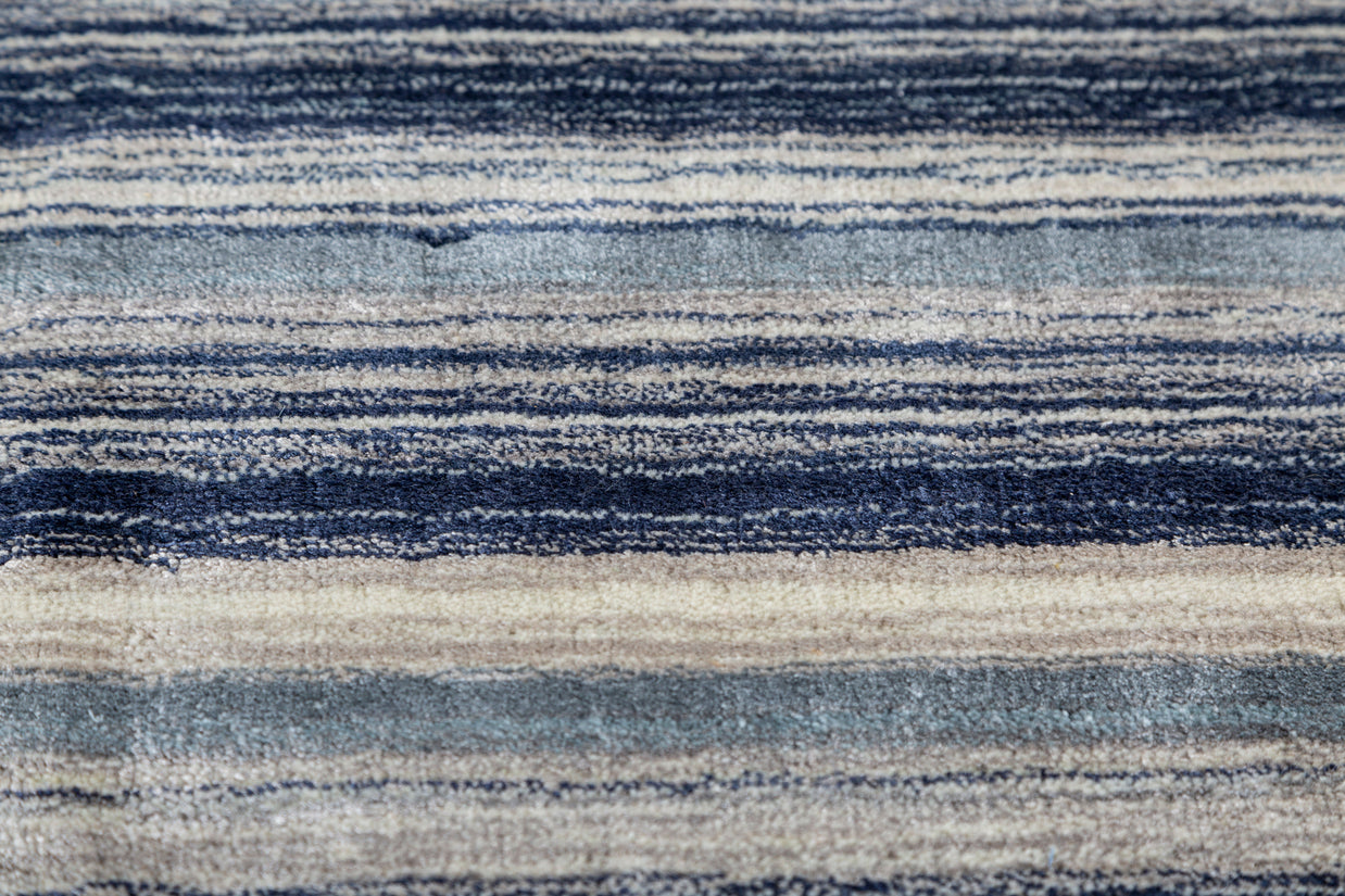 Carpet For Living room 6X9 Feet Blue Wool & Viscose Rectangle Solid Rug