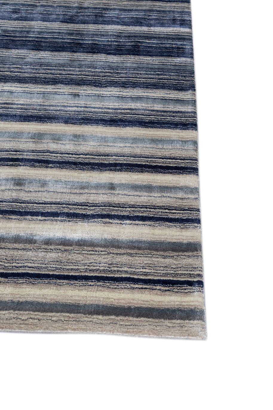 Carpet For Living room 6X9 Feet Blue Wool & Viscose Rectangle Solid Rug - I MEAN DESIGN