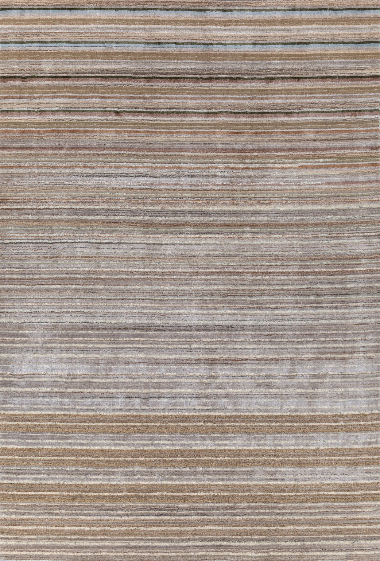 Carpet For Living room 6X9 Feet Beige And Brown Wool & Viscose Rectangle Solid Rug