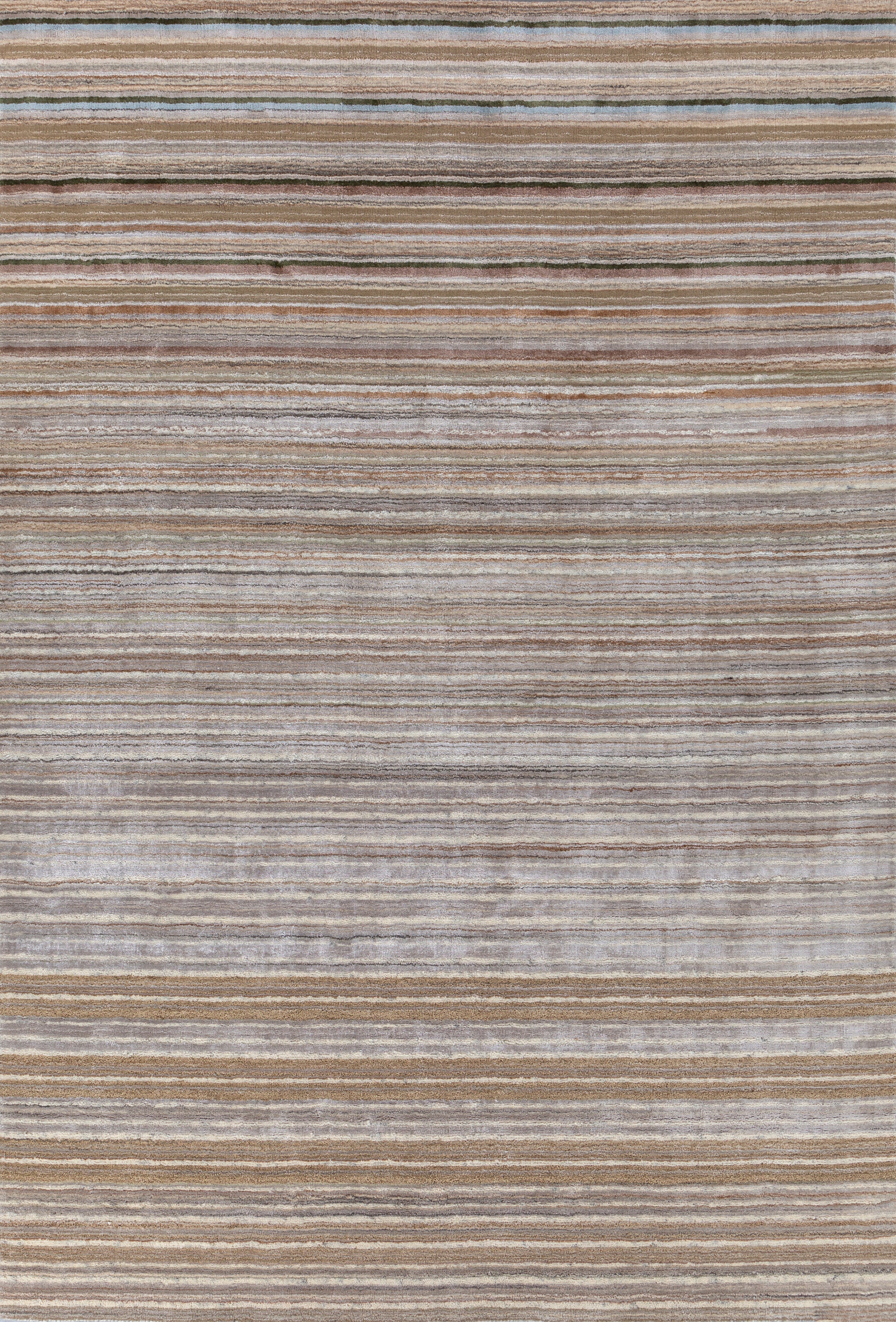 Carpet For Living room 6X9 Feet Beige And Brown Wool & Viscose Rectangle Solid Rug