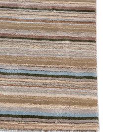 Carpet For Living room 6X9 Feet Beige And Brown Wool & Viscose Rectangle Solid Rug