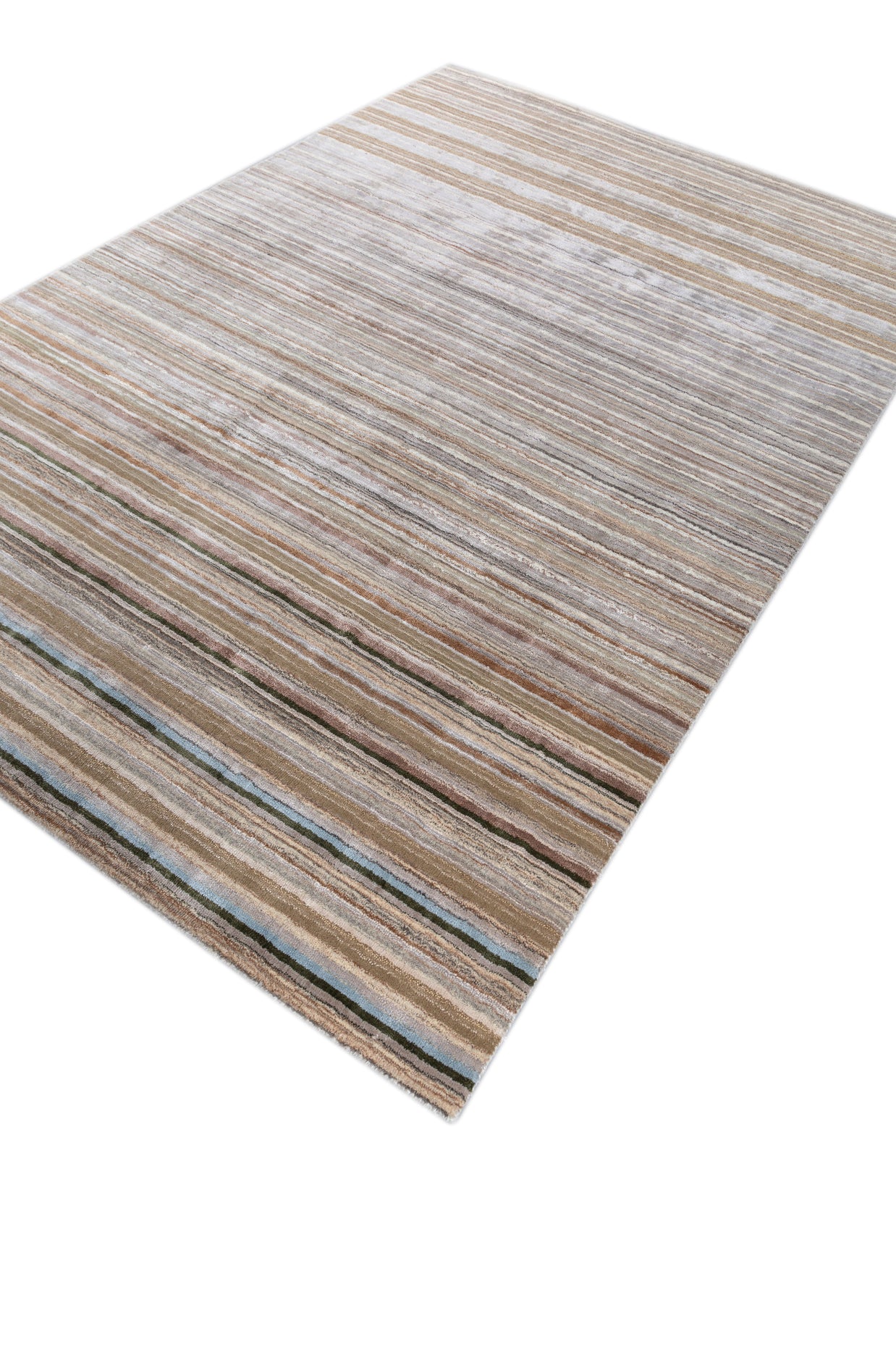 Carpet For Living room 6X9 Feet Beige And Brown Wool & Viscose Rectangle Solid Rug