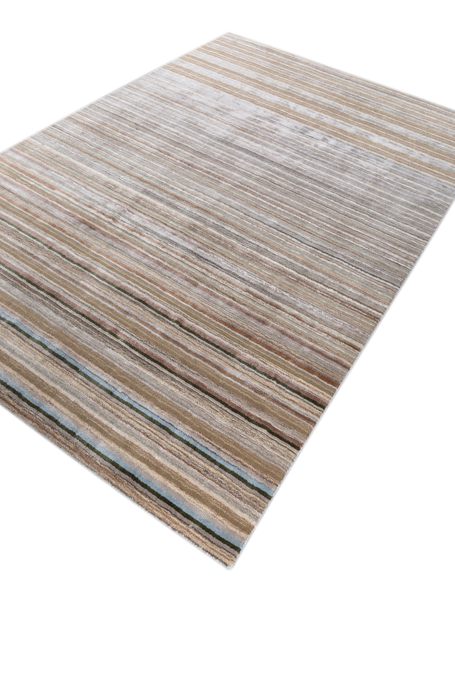 Carpet For Living room 6X9 Feet Beige And Brown Wool & Viscose Rectangle Solid Rug - I MEAN DESIGN