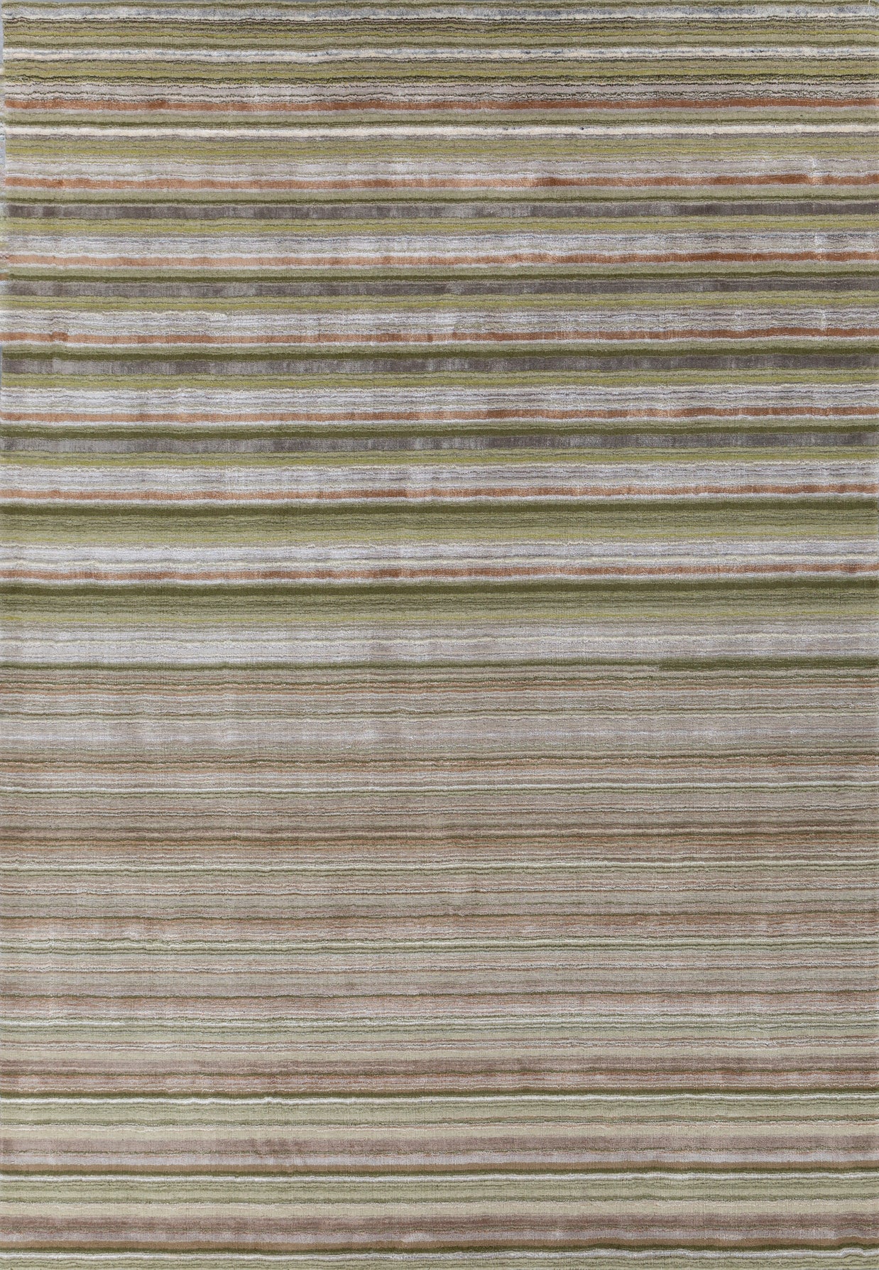 Carpet For Living room 6X9 Feet Green Wool & Viscose Rectangle Solid Rug