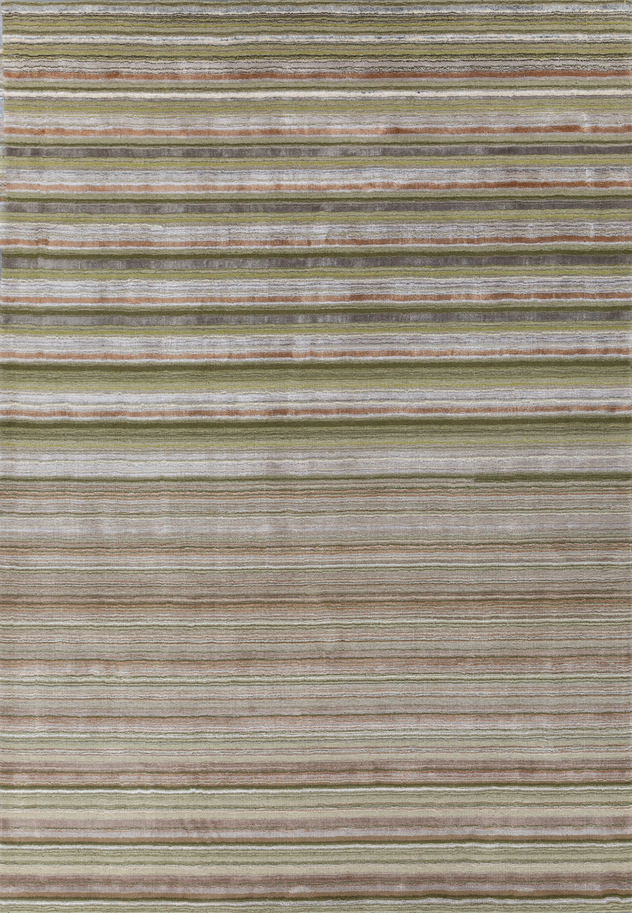 Carpet For Living room 6X9 Feet Green Wool & Viscose Rectangle Solid Rug - I MEAN DESIGN