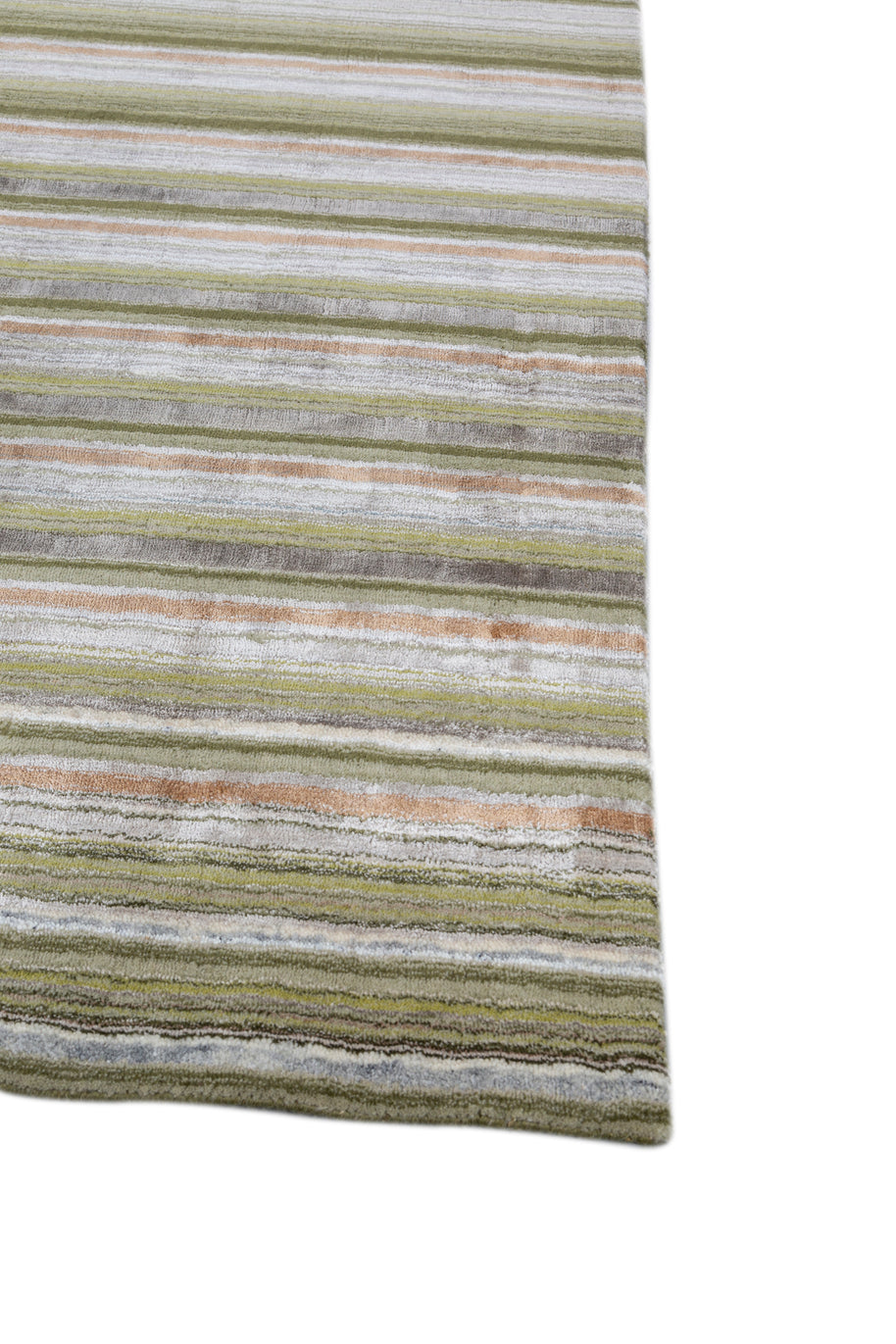 Carpet For Living room 6X9 Feet Green Wool & Viscose Rectangle Solid Rug - I MEAN DESIGN