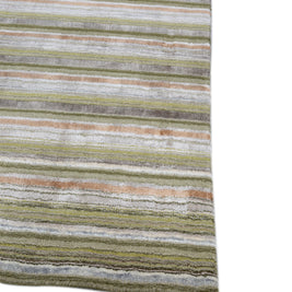 Carpet For Living room 6X9 Feet Green Wool & Viscose Rectangle Solid Rug