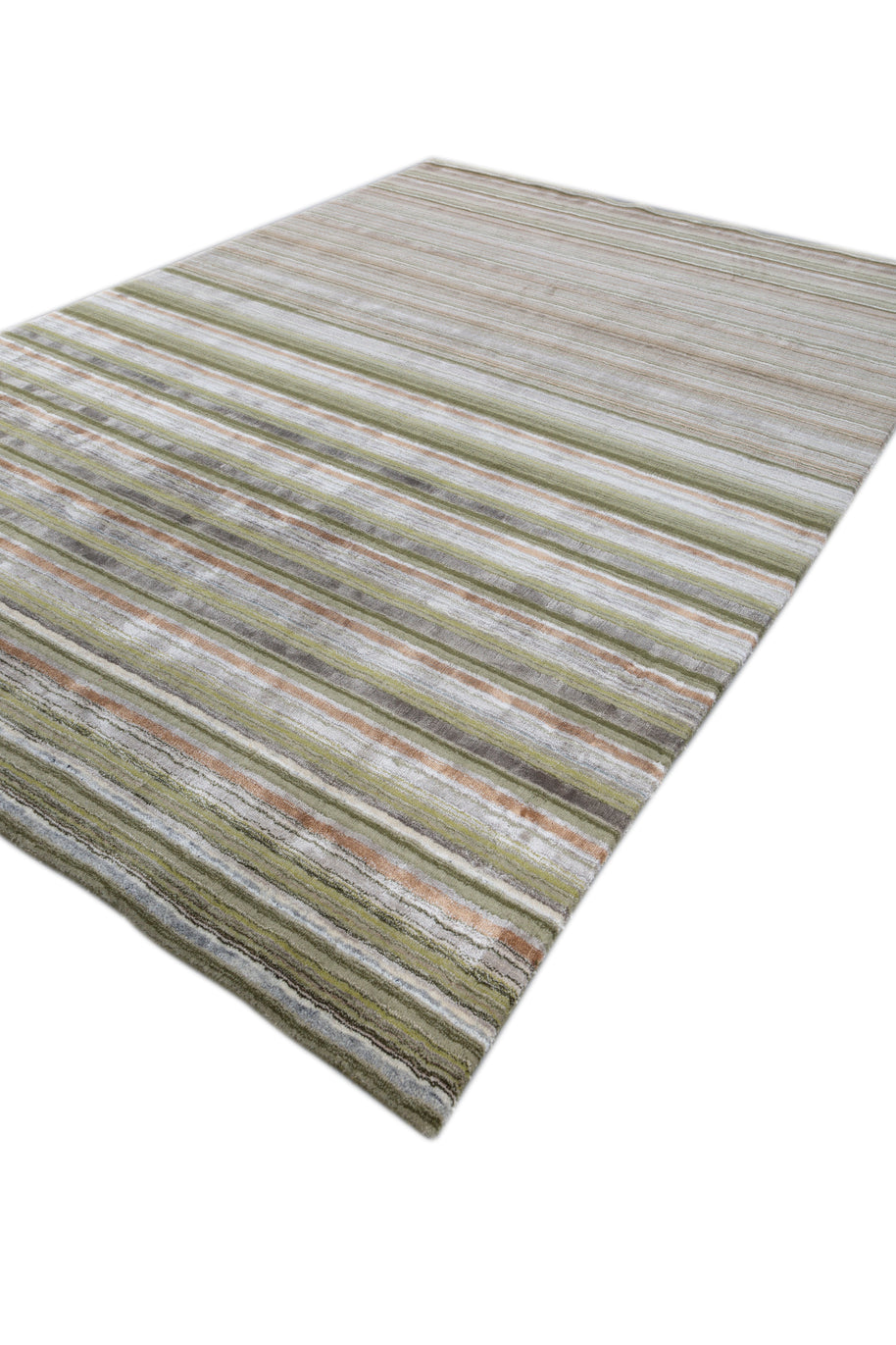 Carpet For Living room 6X9 Feet Green Wool & Viscose Rectangle Solid Rug - I MEAN DESIGN