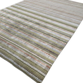 Carpet For Living room 6X9 Feet Green Wool & Viscose Rectangle Solid Rug