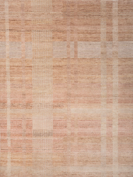 Carpet For Living room 8x10 Feet Beige and Brown Wool Rectangle abstract Rug