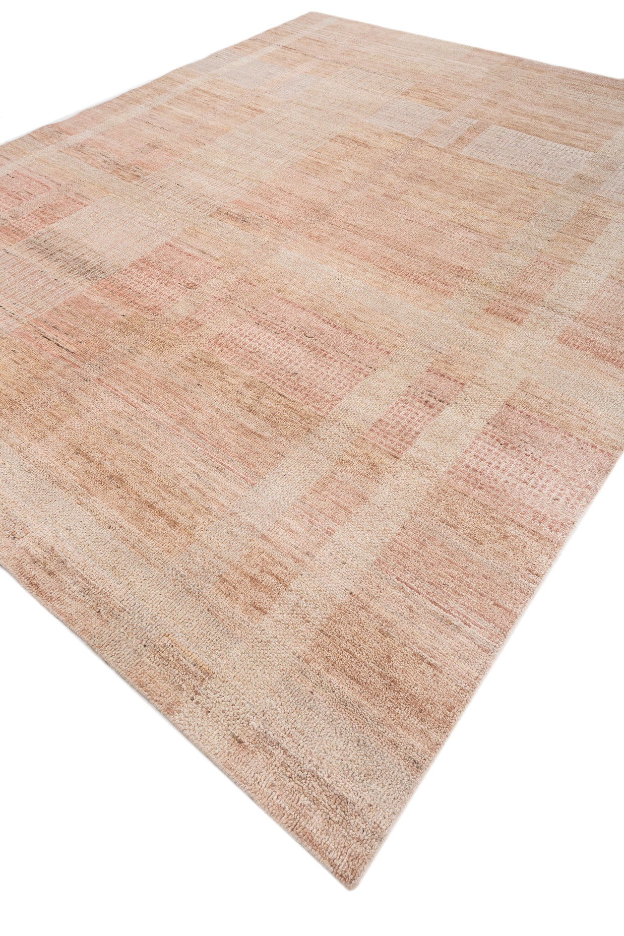 Carpet For Living room 8x10 Feet Beige and Brown Wool Rectangle abstract Rug