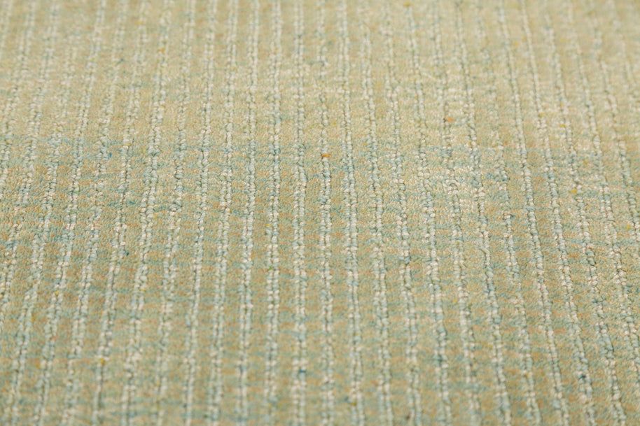 Carpet For Living room 6X9 Feet Green Wool & Viscose Rectangle Solid Rug - I MEAN DESIGN