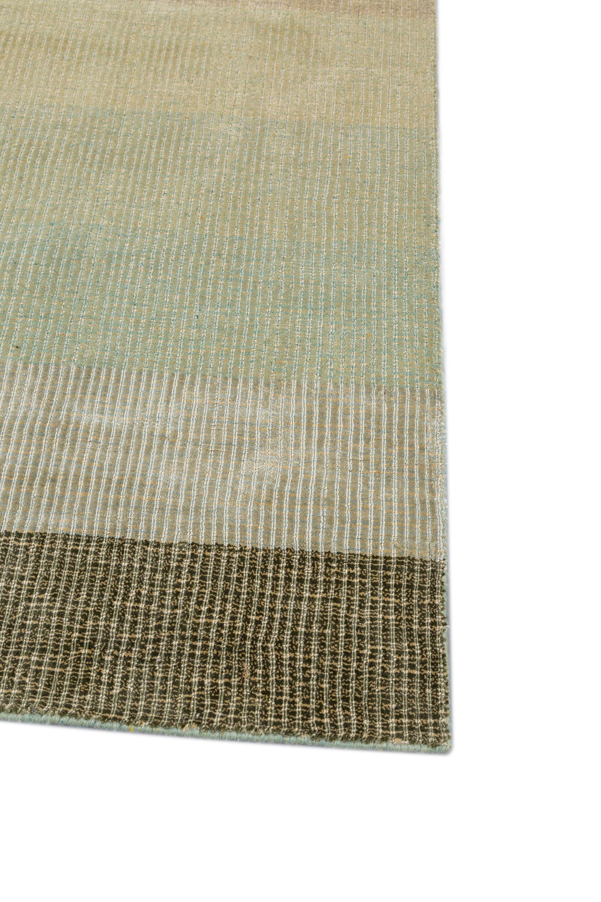 Carpet For Living room 6X9 Feet Green Wool & Viscose Rectangle Solid Rug